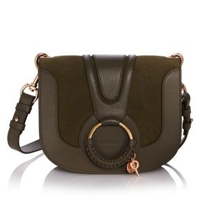 See By Chloe Hana Sm Leather & Suede XBODY. NWT. Night Forest/Gold.
